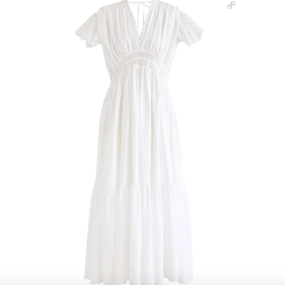 Chicwish White Eyelet Maxi Dress